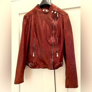 Lauren Ralph Lauren Burgundy Leather Jacket